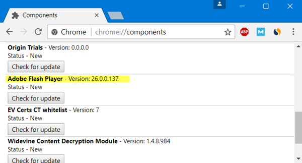 Update chrome browsers for windows